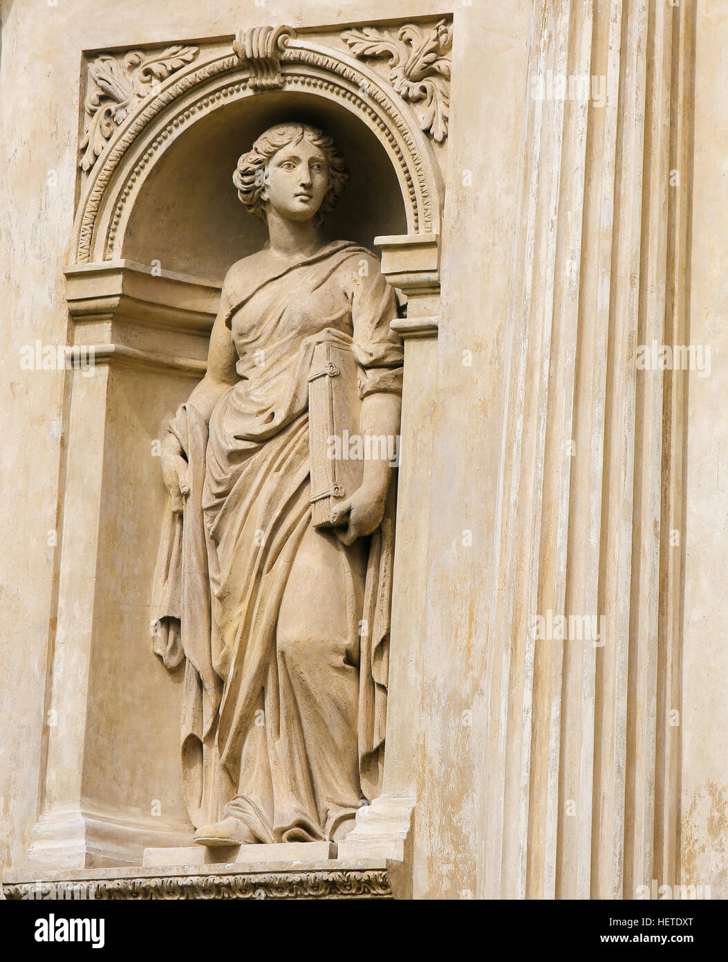 Statue à la Santa Casa de Lorette, un grand pèlerinage de Hradcany, Prague, d'un Sybil, une femme que l'on croit posséder oraculaire pouvoirs prophétiques dans Banque D'Images