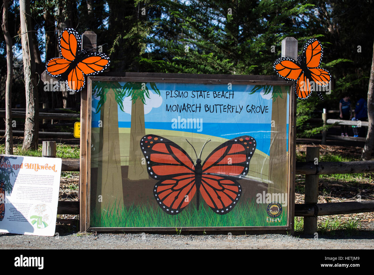 Entrée de la Monarch Butterfly Grove Pismo Beach California USA Banque D'Images