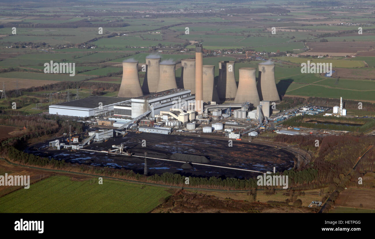 Vue aérienne d'Eggborough Power Station, West Yorkshire, Royaume-Uni Banque D'Images