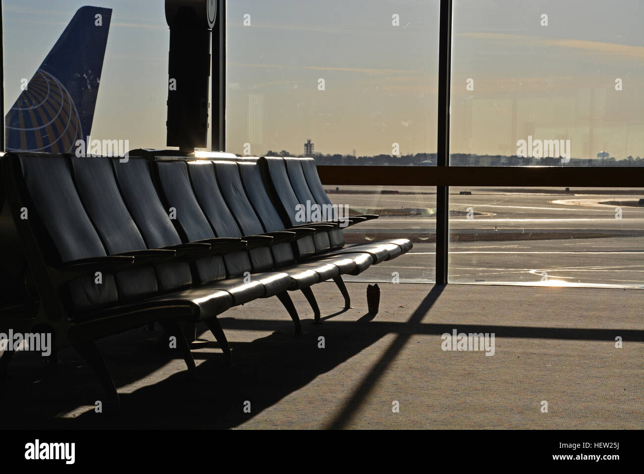 Un matin calme à la borne E dans le Dallas - Fort Worth Airport au Texas Banque D'Images