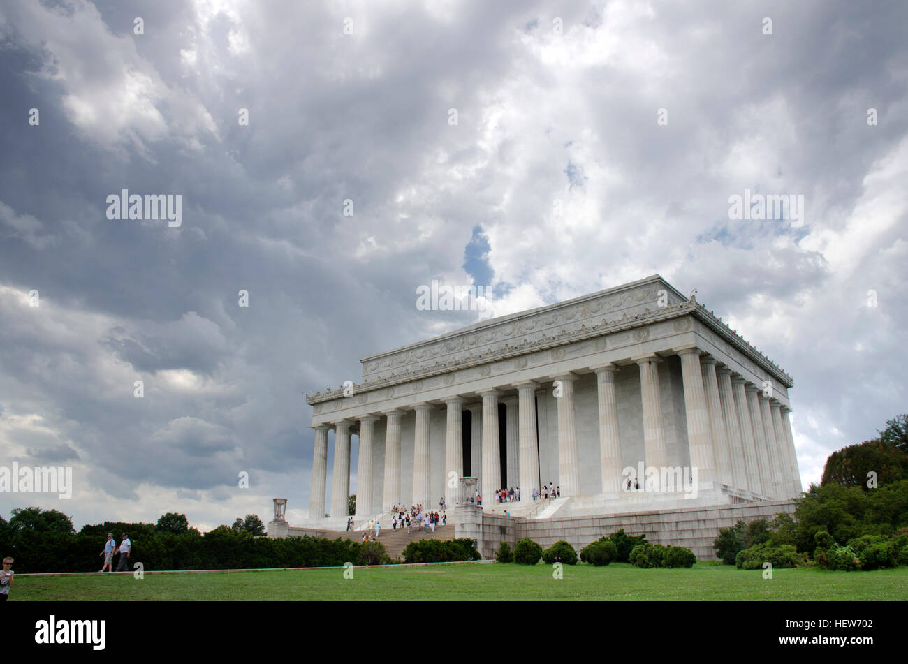 Ciel dramatique sur le Mémorial de Lincoln à Washington, DC. Banque D'Images
