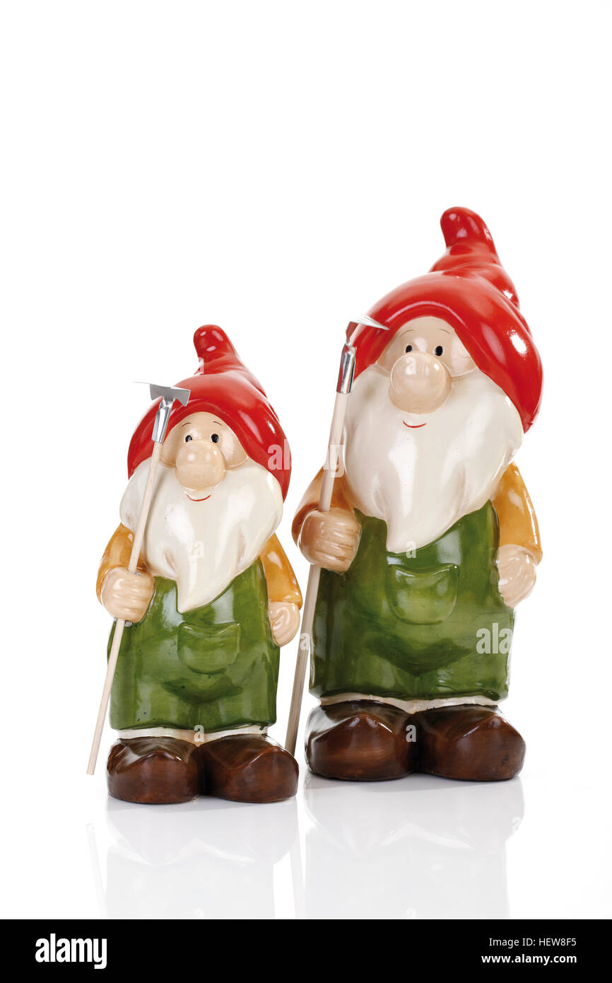 Deux petits nains de jardin Banque D'Images