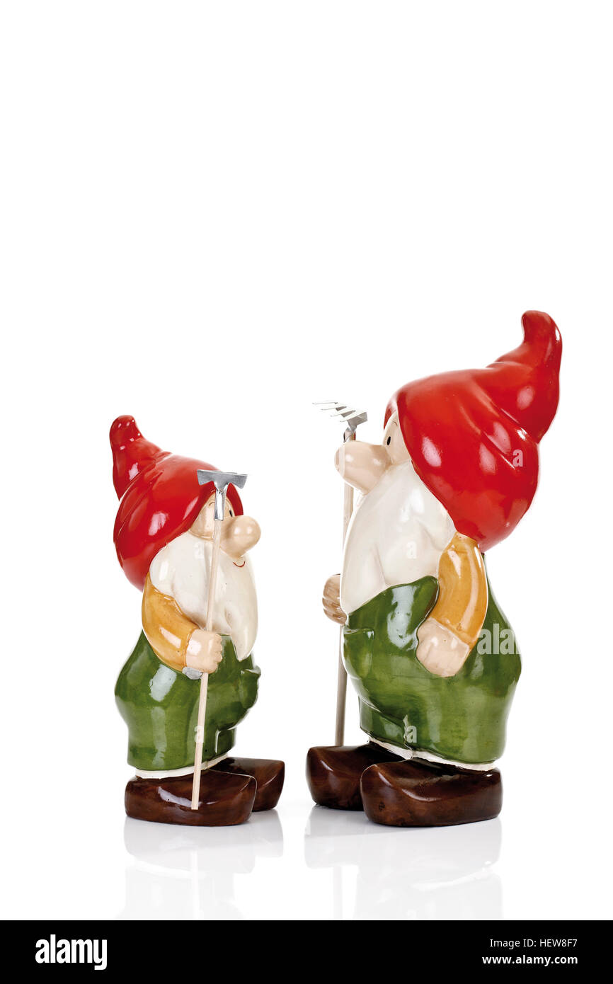 Deux petits nains de jardin Banque D'Images