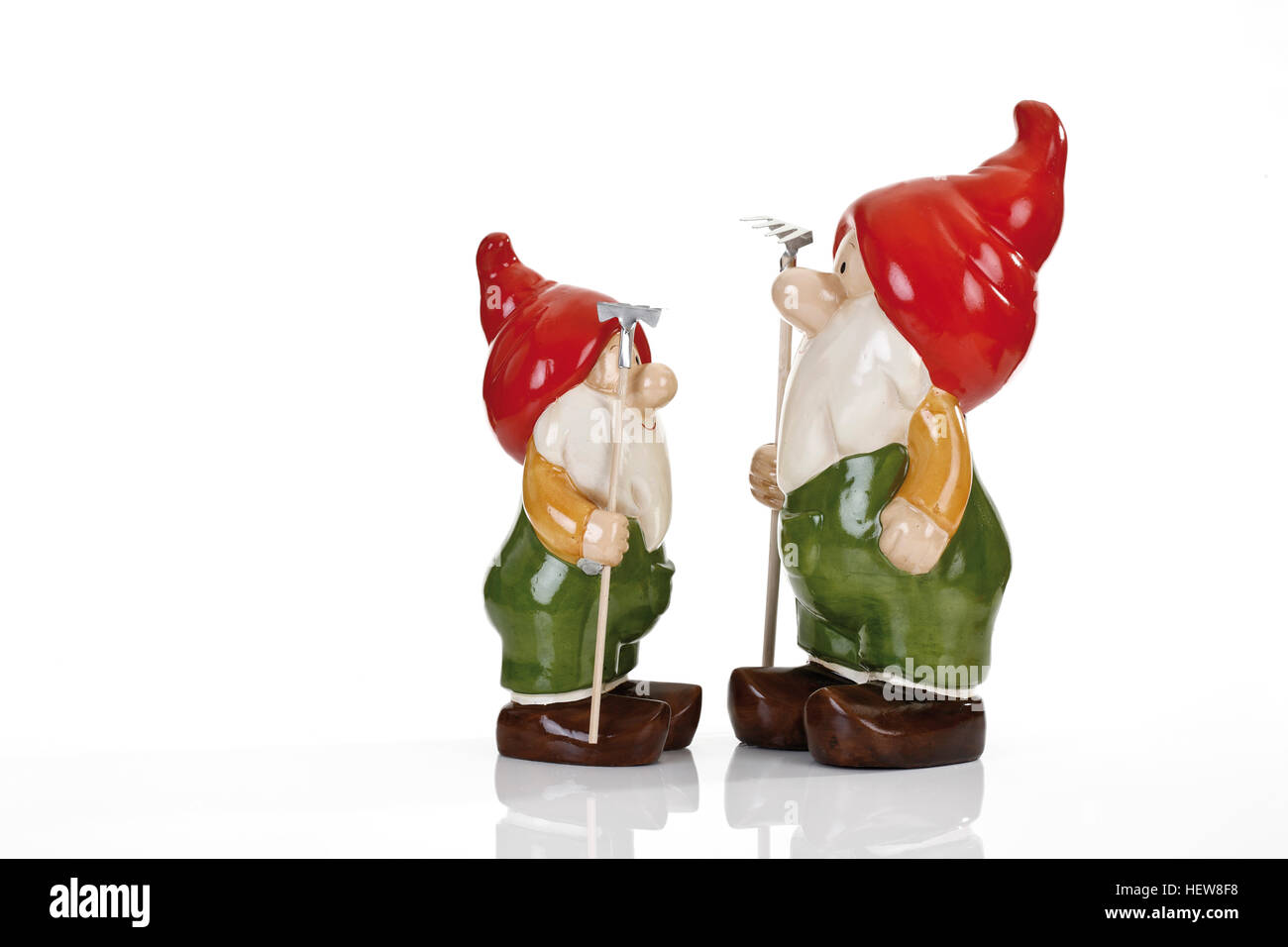 Deux petits nains de jardin Banque D'Images