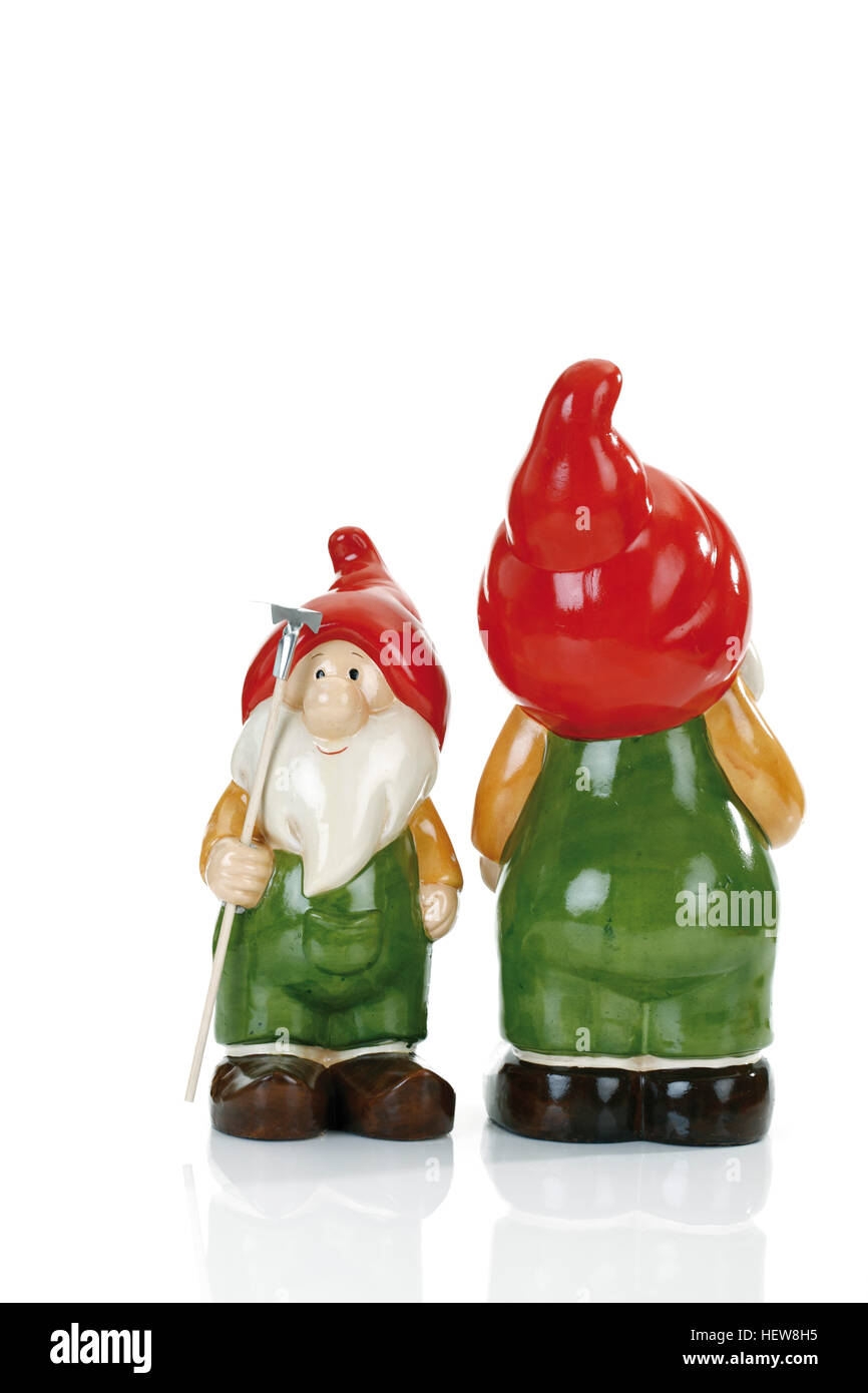 Deux petits nains de jardin Banque D'Images