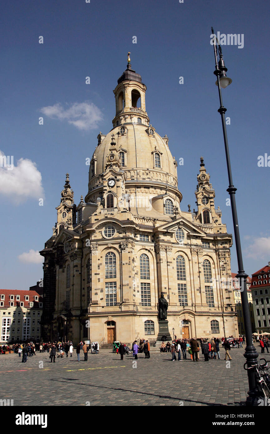 L'église Frauenkirche à Dresde, Saxe, Europe Banque D'Images