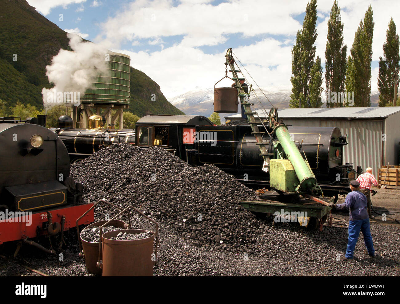 Ication (,),.Kingston Flyer,Nouvelle-Zélande,chemins,trains à vapeur. Banque D'Images