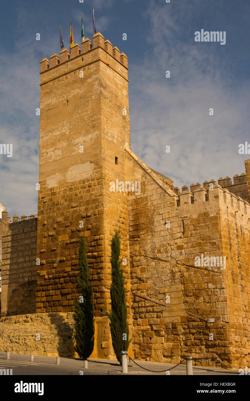 L'EUROPE, Espagne, Andalousie, Carmona, Alcázar de la Puerta de Sevilla, (Château de Séville Gate) Banque D'Images