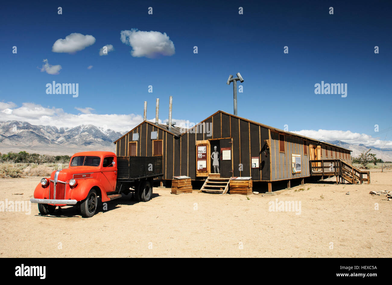 Maison Cook préservé et Mess, Manzanar Internment Camp, Californie Banque D'Images
