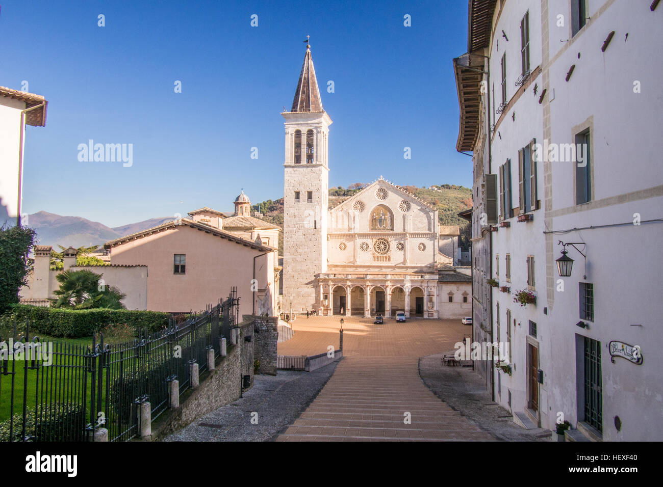 Cathédrale de Spoleto, une ville ancienne, province de Pérouse, Ombrie, Italie. Banque D'Images