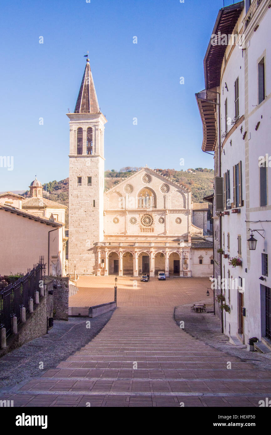 Cathédrale de Spoleto, une ville ancienne, province de Pérouse, Ombrie, Italie. Banque D'Images