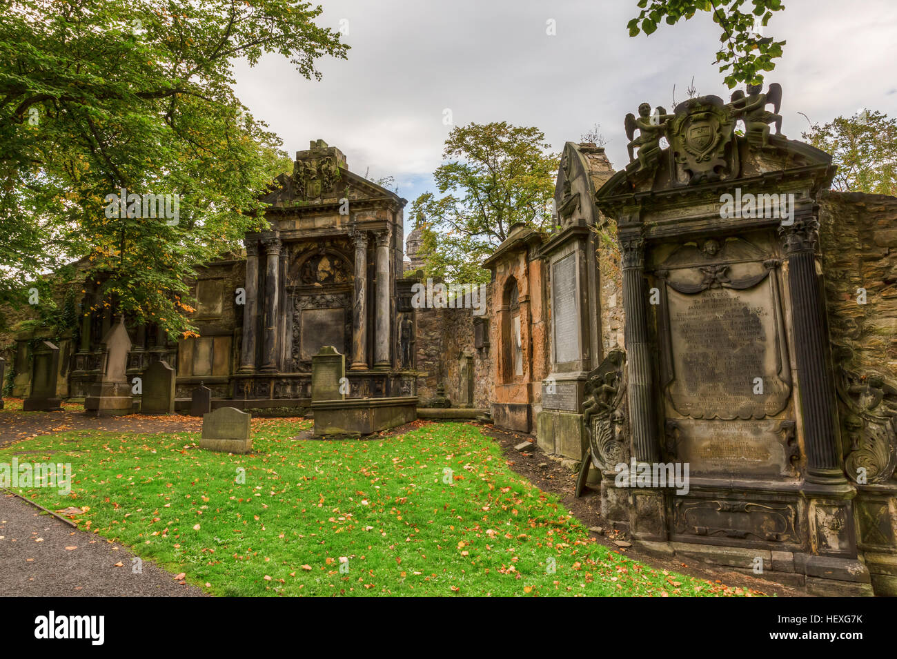 Édimbourg, Écosse - 09 septembre 2016 : The Greyfriars Kirkyard à Édimbourg. Le cimetière classé au patrimoine est associé à kampa, un fidèle Banque D'Images