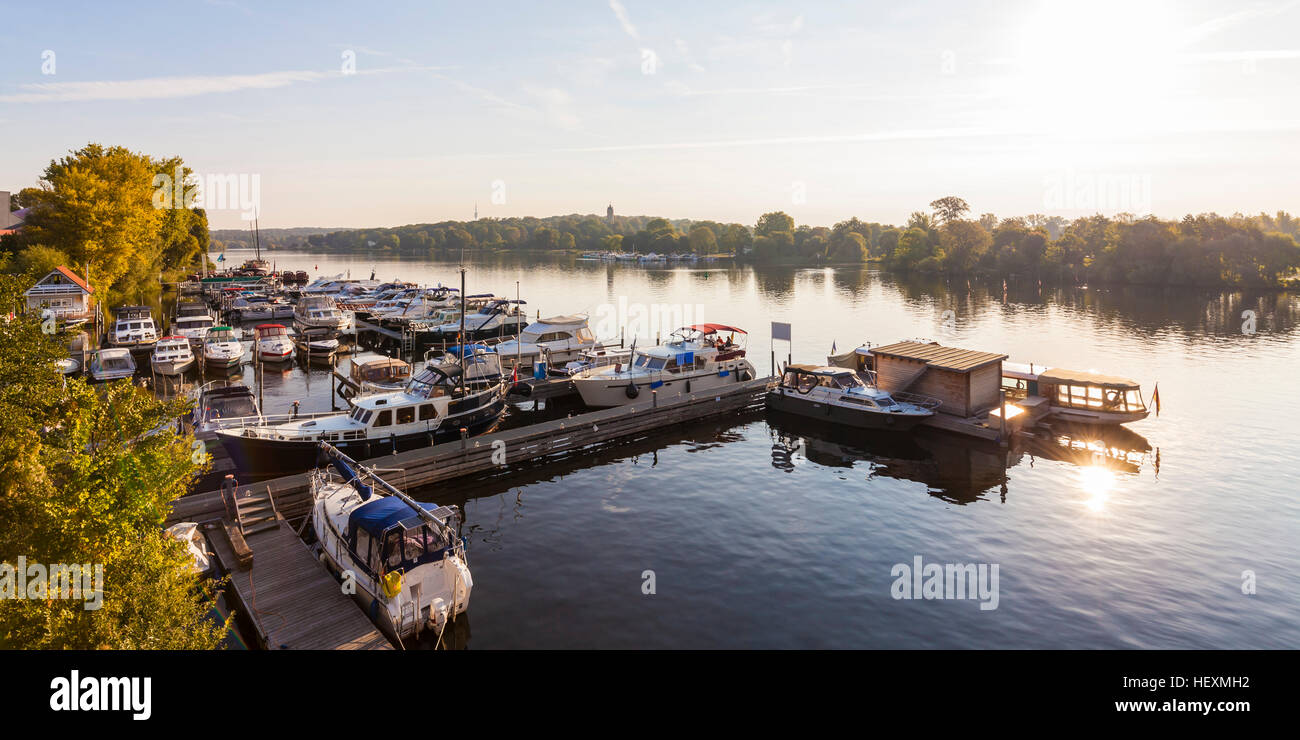 Allemagne, Potsdam, marina Banque D'Images