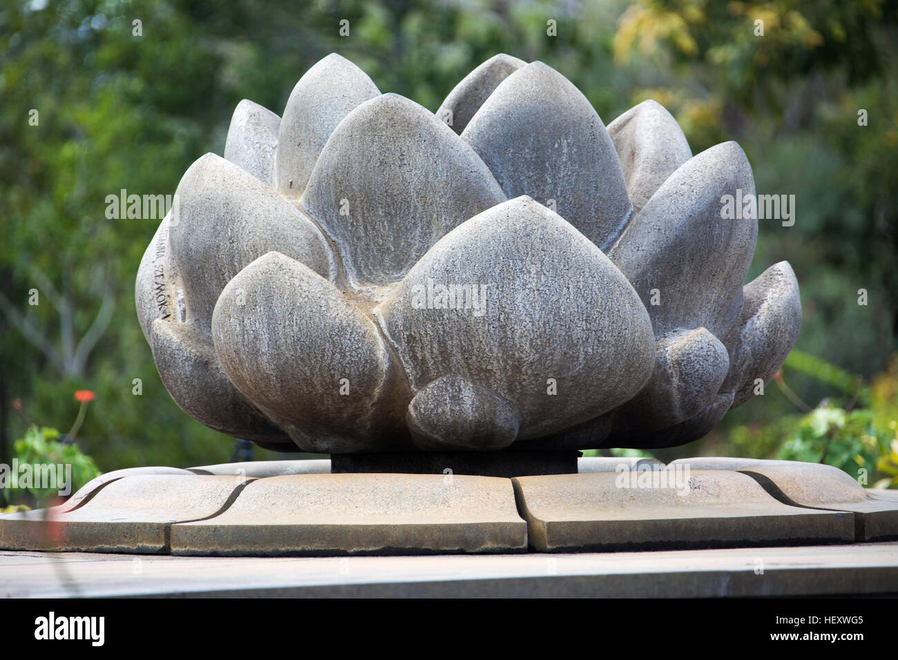 Monument à Sir Seewoosagur Ramgoolam, Premier Ministre, au Jardin Botanique SSR de pamplemousses, Maurice, Banque D'Images