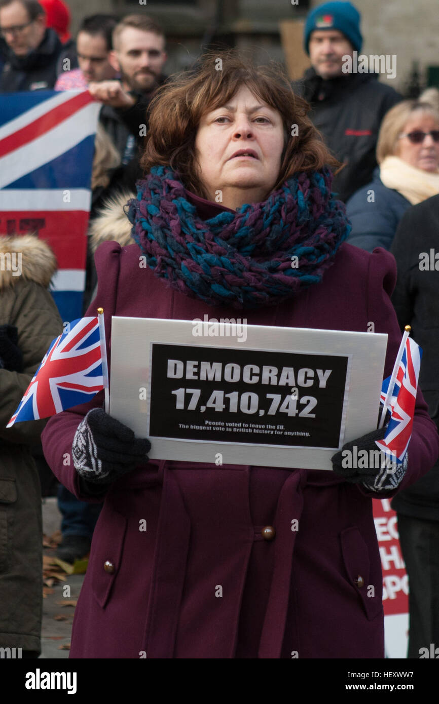 Brexit Pro pieds à Londres protestation, Parliament Square, Westminster, London, UK : l'atmosphère, d'où la vue : London, Royaume-Uni Quand : 23 Nov 2016 Banque D'Images