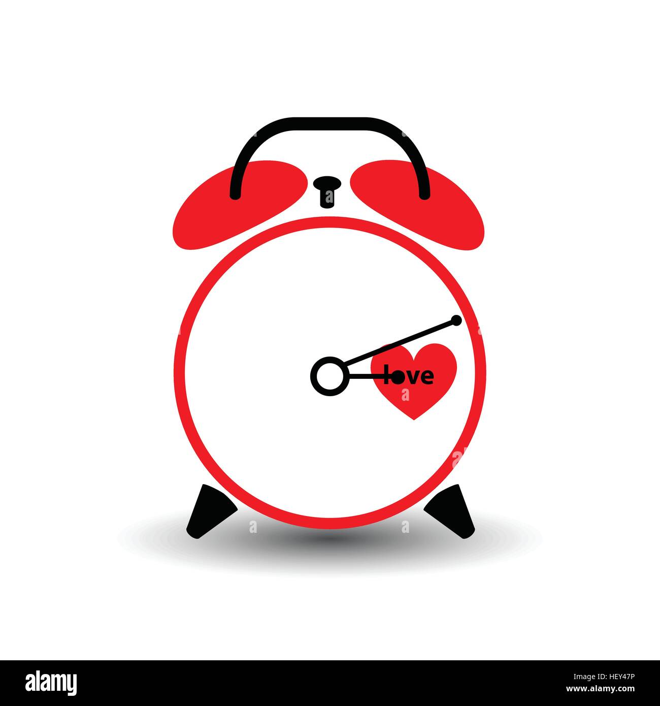 Réveil. L'amour du temps. Valentine s Day. Un symbole simple pour la conception de site web ou d'un bouton pour les applications mobiles. Illustrations Logo Illustration de Vecteur