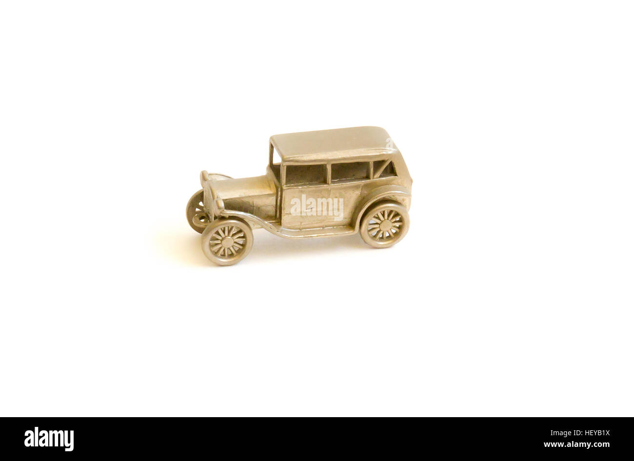 L'argent Miniature voiture jouet. Banque D'Images