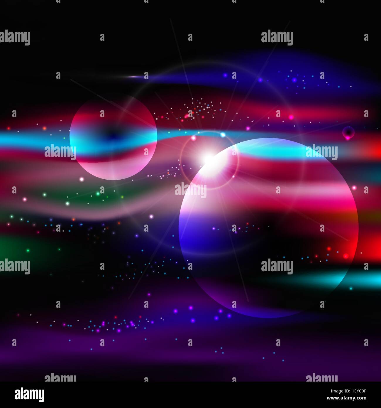 Arrière-plan de l'espace avec des étoiles nebula, Milky Way Illustration de Vecteur