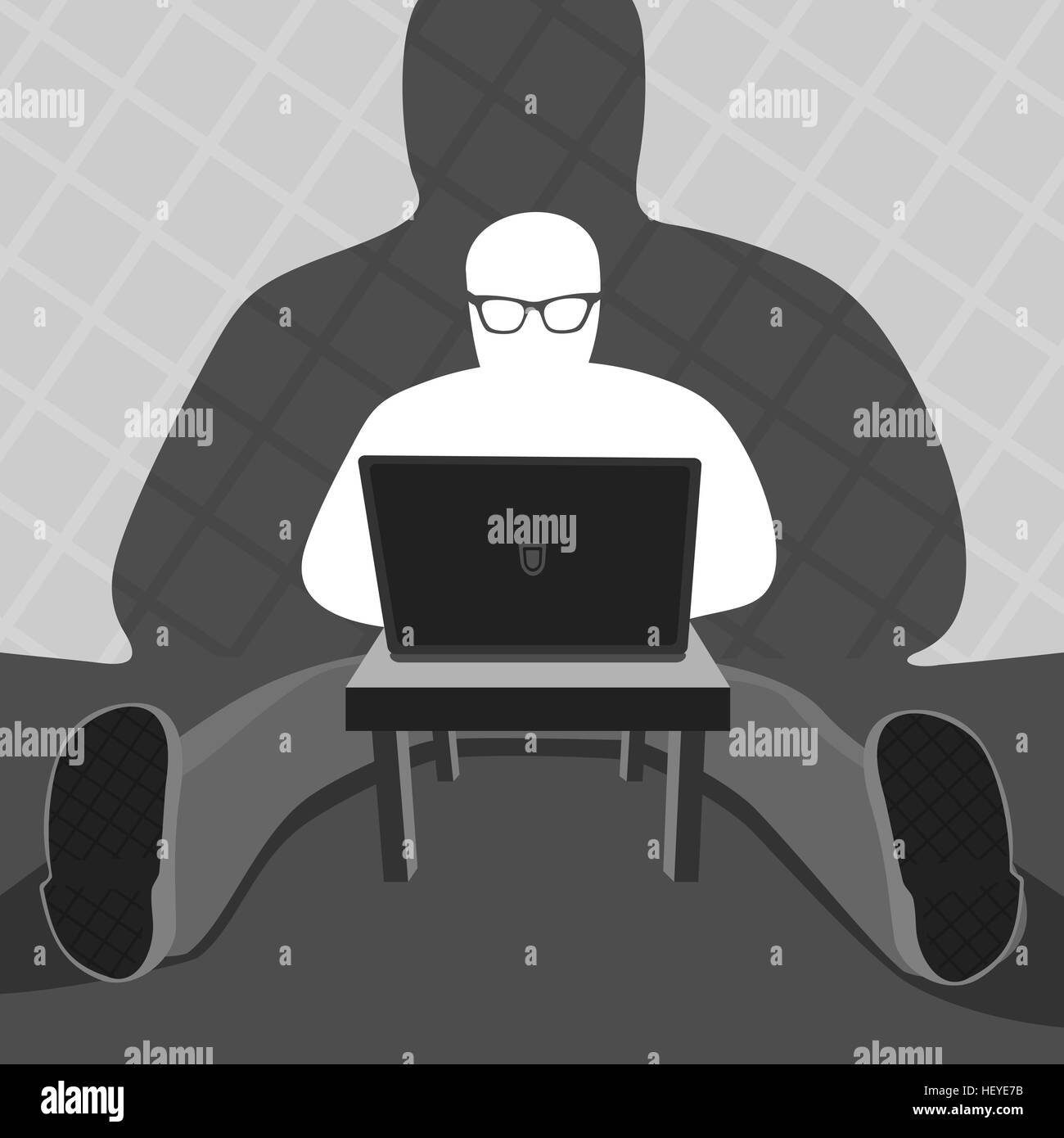 L'ordinateur de l'utilisateur anonyme et Vector Illustration Illustration de Vecteur