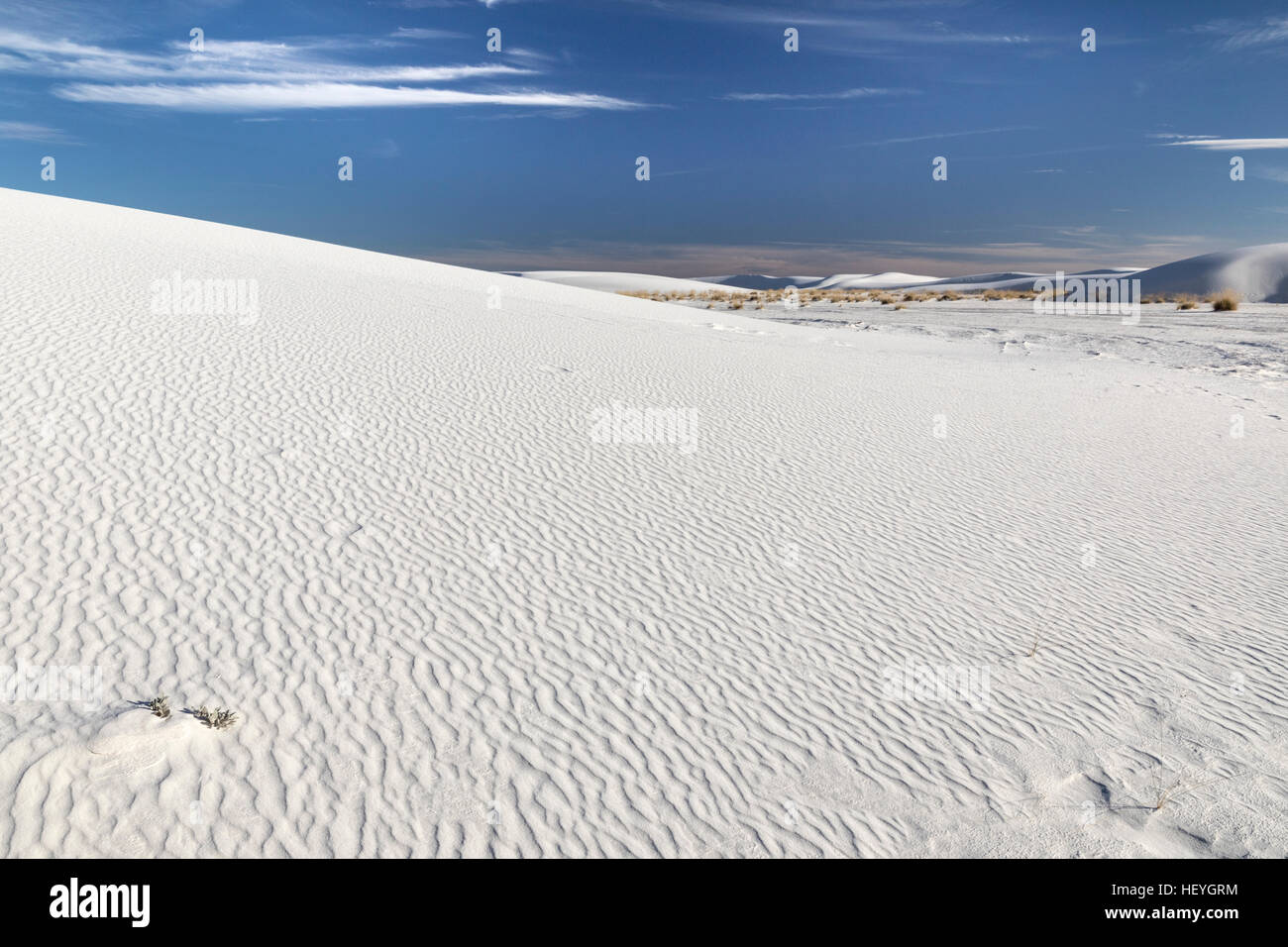 White sand dunes de gypse de White Sands National Monument près de Alamogordo, New Mexico, USA Banque D'Images