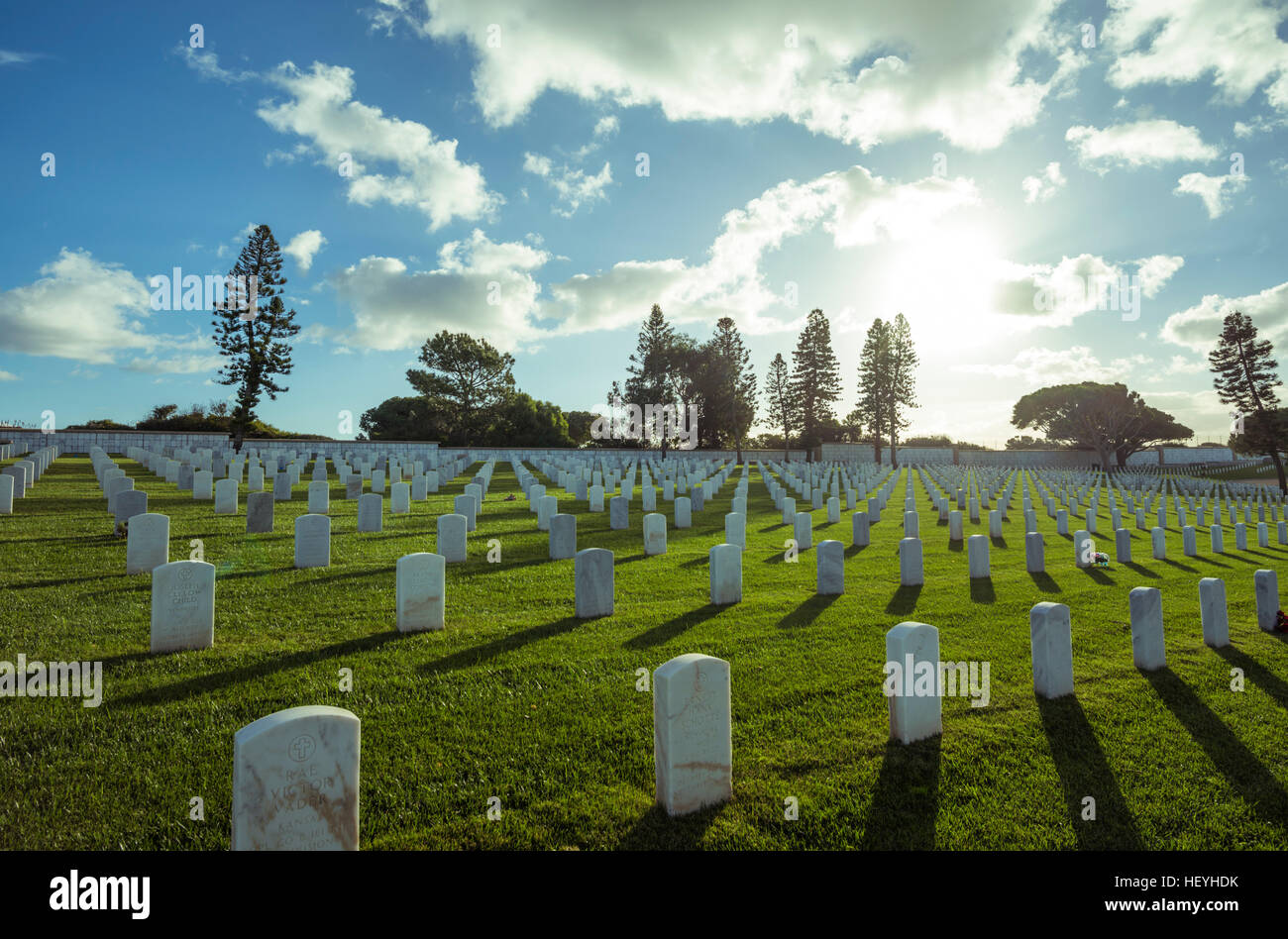 Fort Rosecrans National Cemetery. San Diego, Californie. Banque D'Images