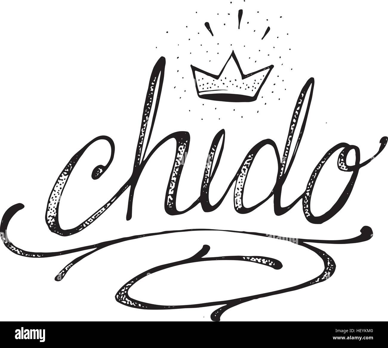 Hand drawn vector illustration ou dessin du mot espagnol manuscrite : chido, ce qui signifie cool Illustration de Vecteur