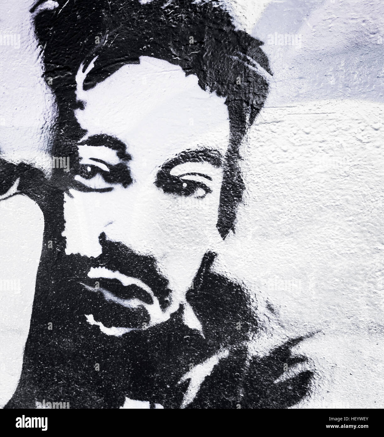 Stencil graffito indiquant l'auteur et interprète français serge gainsbourg Banque D'Images