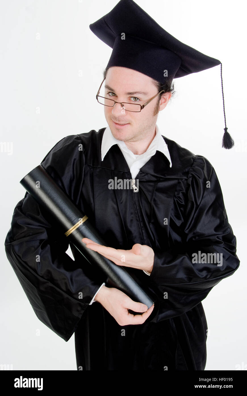 Graduate holding degré Banque D'Images