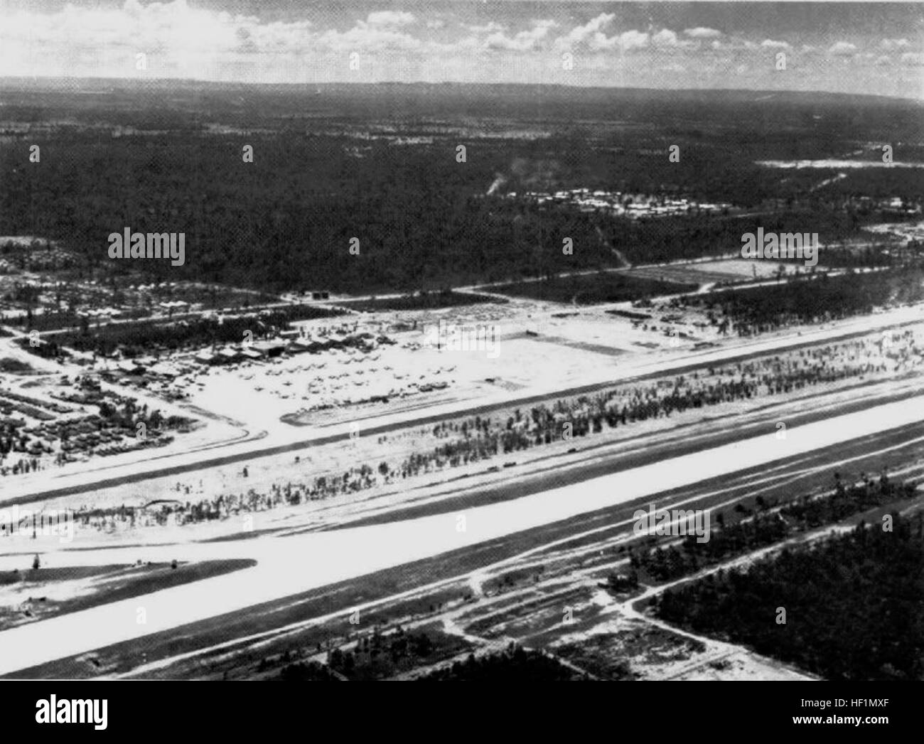 Nam Phong Royal Thai Air Force Base en 1973 de l'antenne Banque D'Images