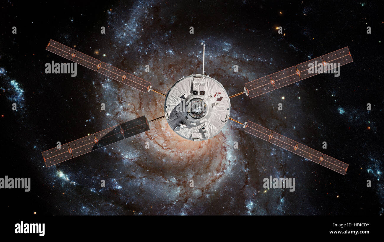 L'Agence spatiale européenne d'Automated Transfer Vehicle-4 dans l'espace. Banque D'Images