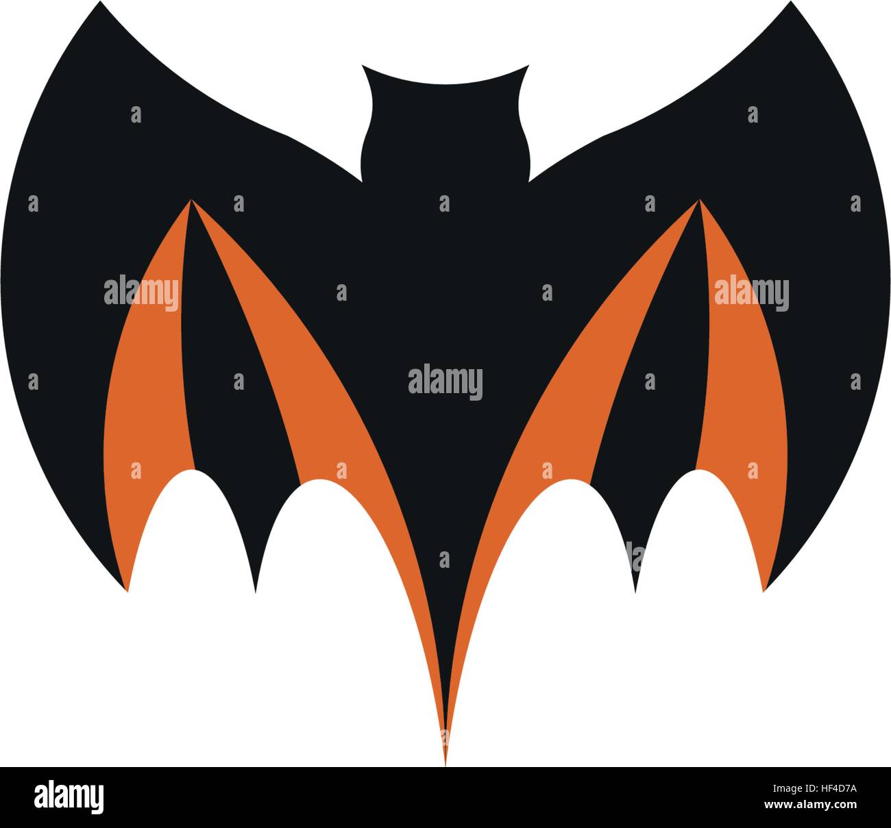 Couleur noir abstrait isolé battant bat logo. Élément d'Halloween sur fond blanc. Logotype des animaux de nuit. Illustration vecteur symbole Vampire. Illustration de Vecteur