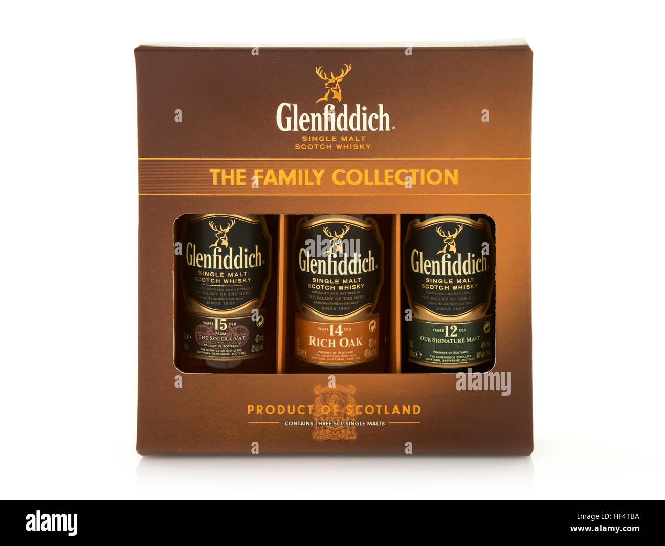 Glenfiddich Single Malt Scotch Whisky, la Collection de la famille Banque D'Images
