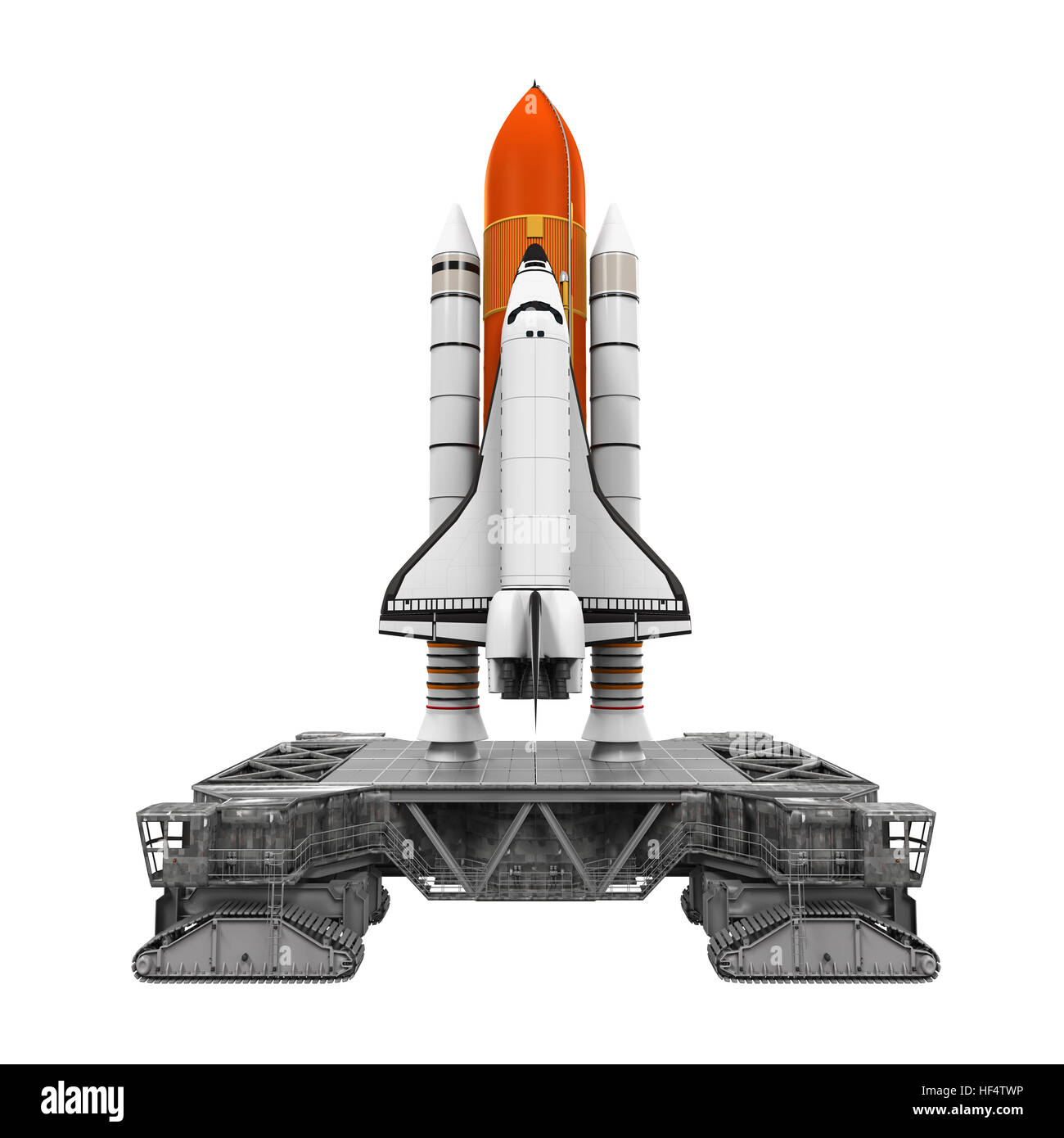 Navette spatiale et plate-forme de lancement Mobile Banque D'Images
