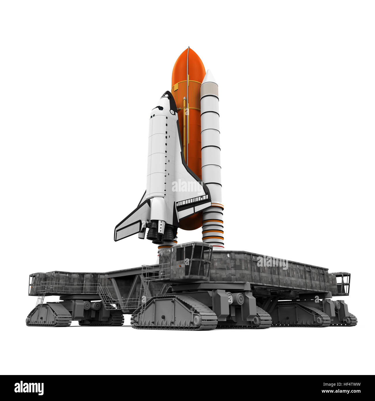 Navette spatiale et plate-forme de lancement Mobile Banque D'Images