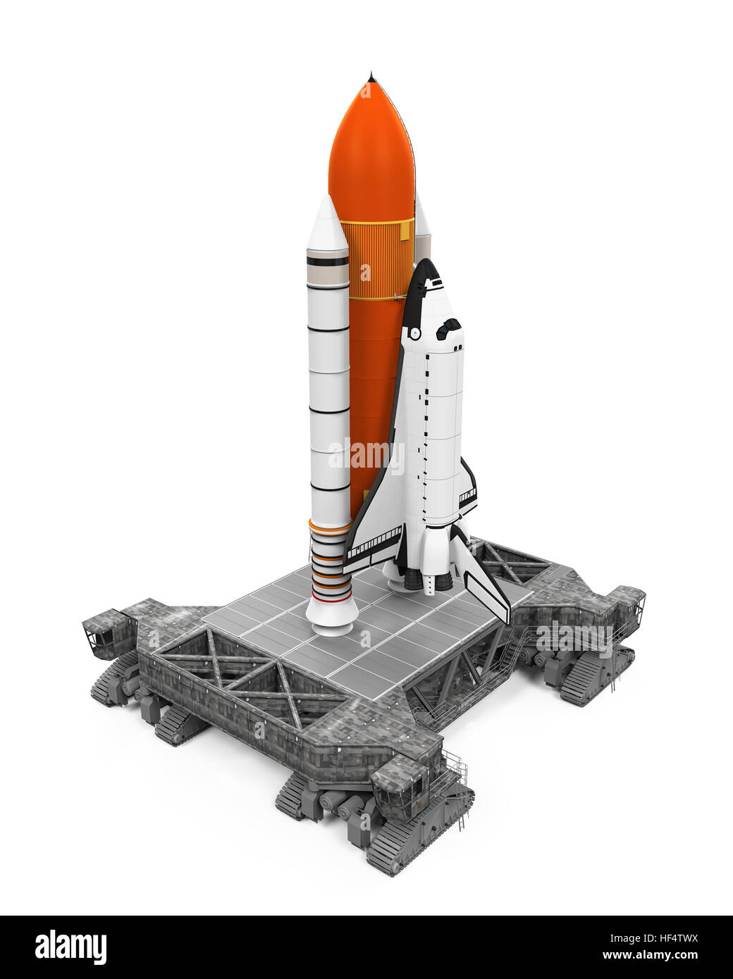 Navette spatiale et plate-forme de lancement Mobile Banque D'Images