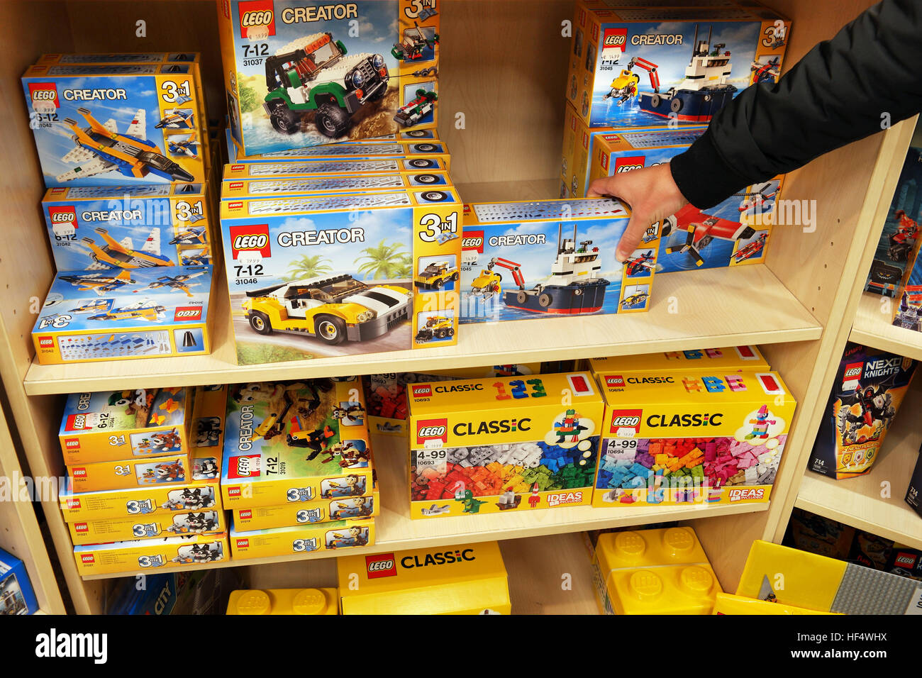 Création de Lego et Lego boîtes classique Banque D'Images