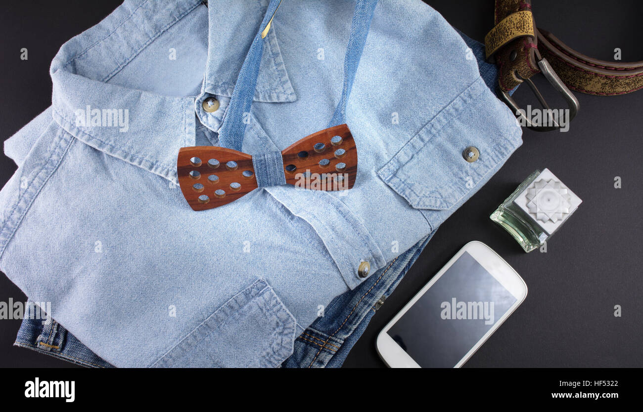 Accessoires hommes combinaisons possibles. Résumé de la mode Banque D'Images