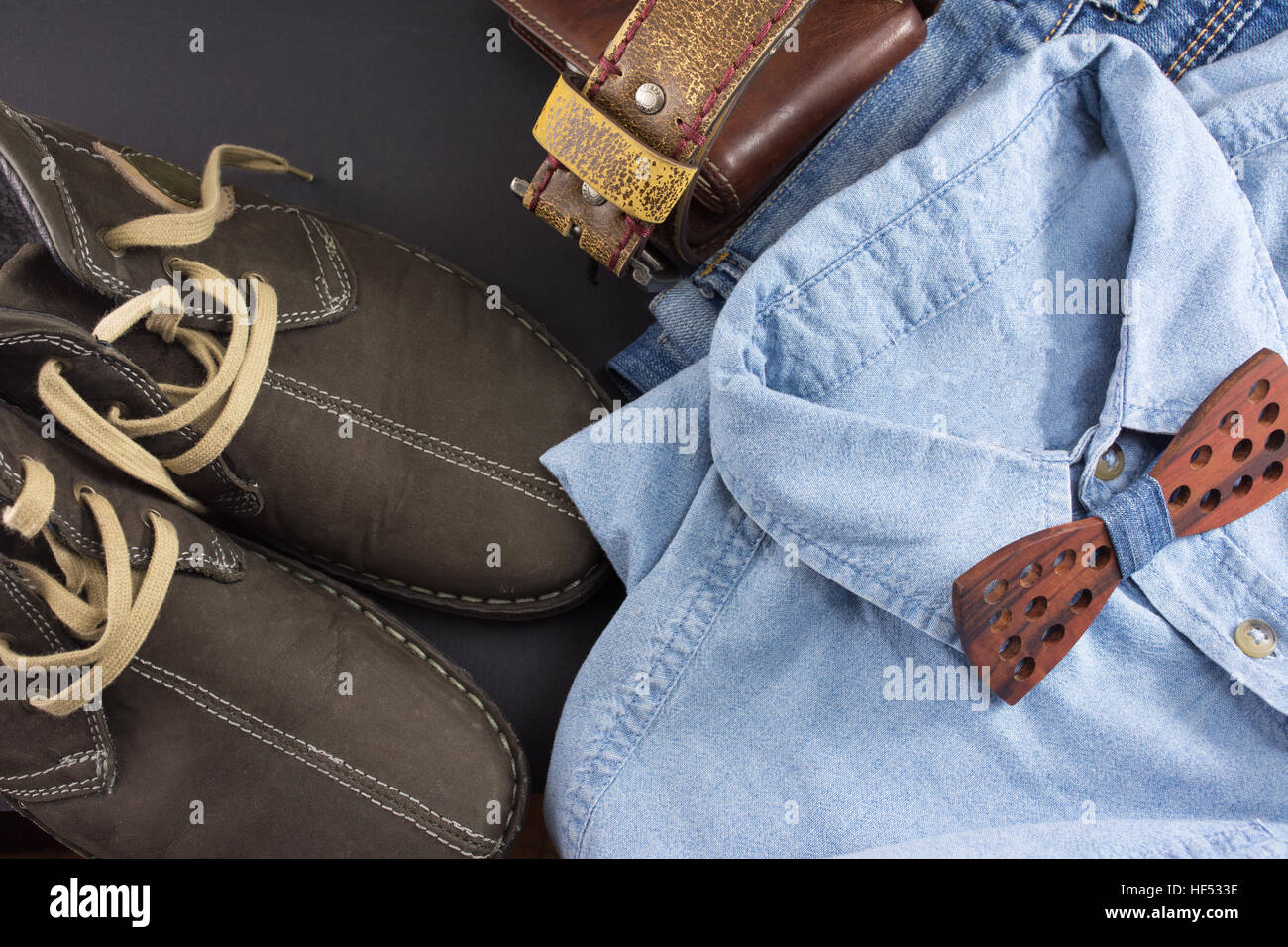 Accessoires hommes combinaisons possibles. Résumé de la mode Banque D'Images