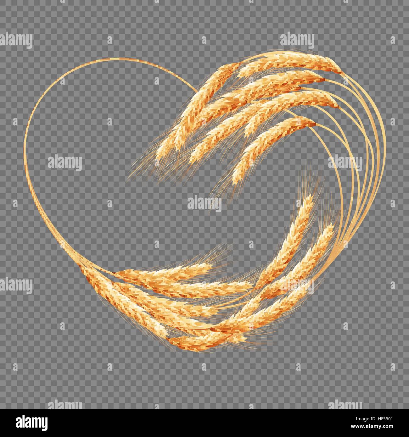 Les épis de blé coeur isolé. EPS 10 Illustration de Vecteur