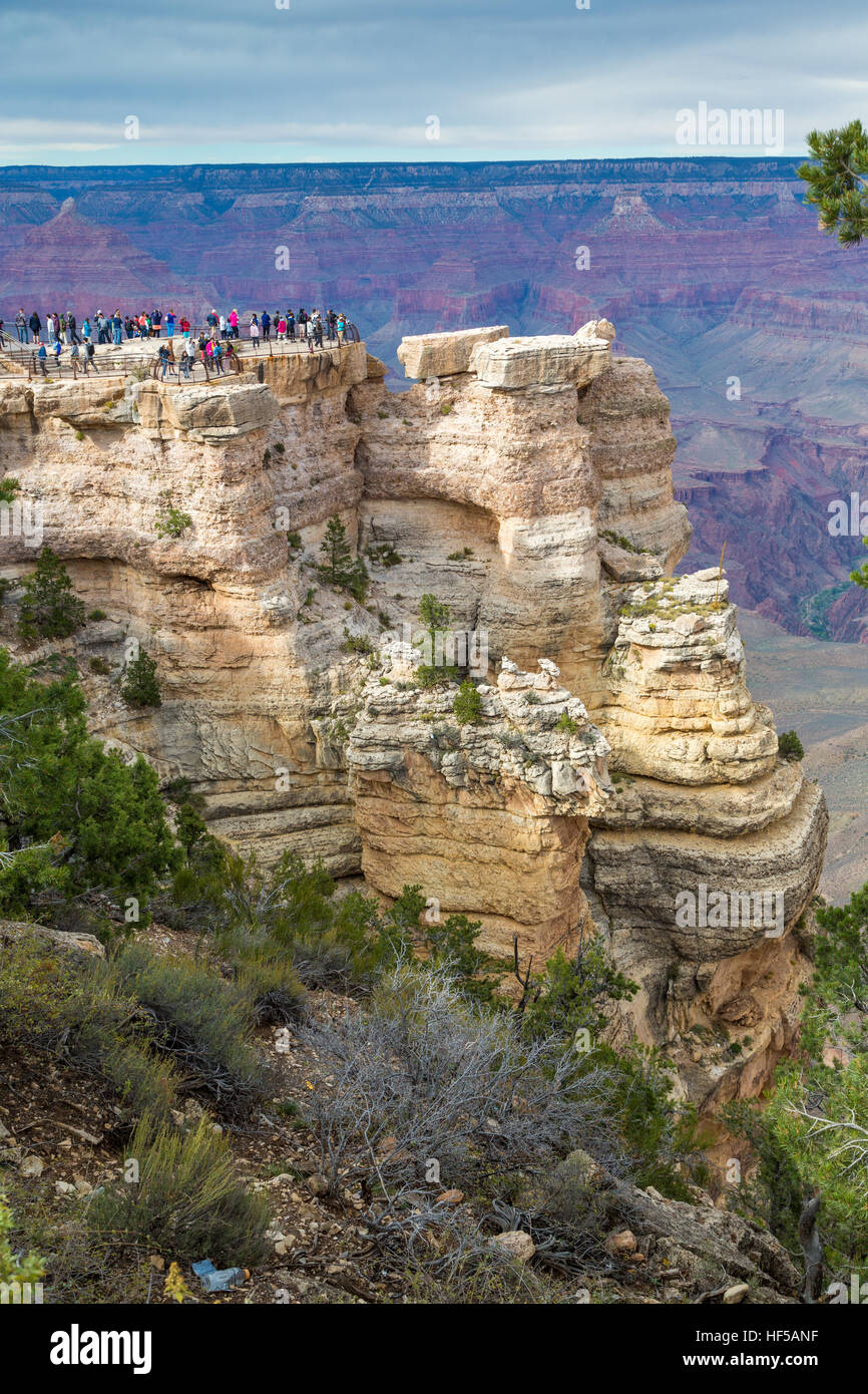 Rock Lookout, le canyon, la rive sud, le Parc National du Grand Canyon, Arizona, USA Banque D'Images