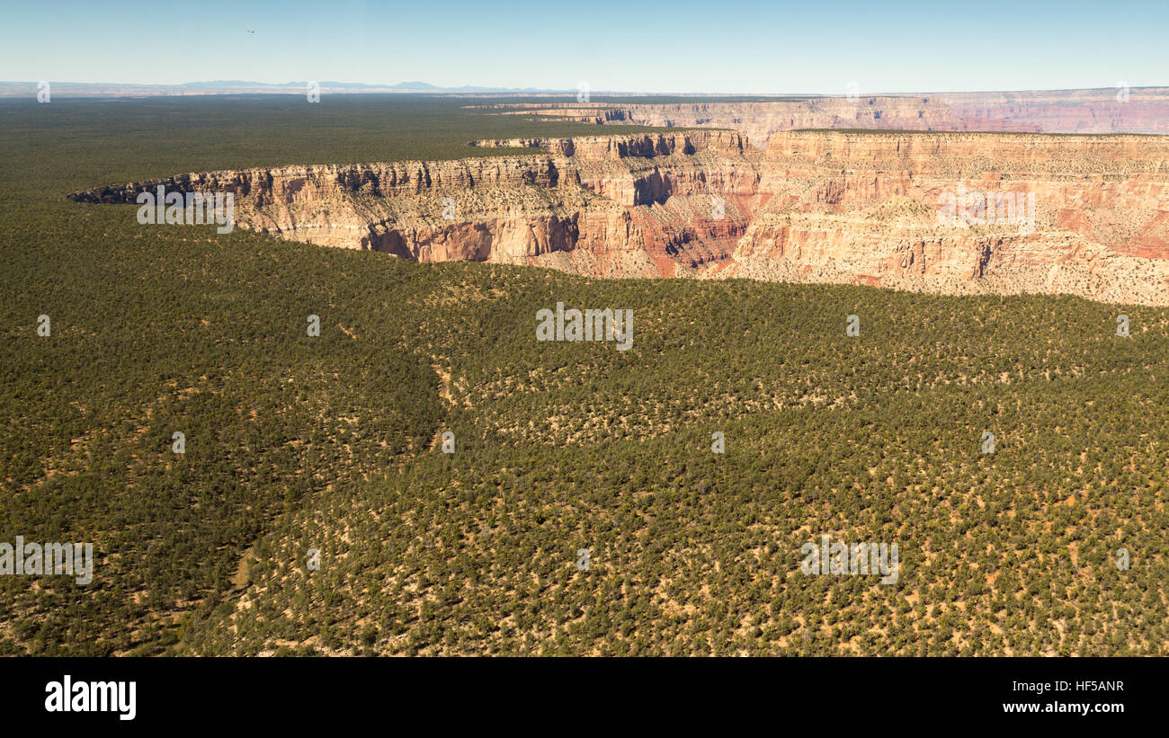 Paysage, panorama, rock, le canyon, la rivière Colorado, vue aérienne, Rive Sud, le Parc National du Grand Canyon, Arizona, USA Banque D'Images