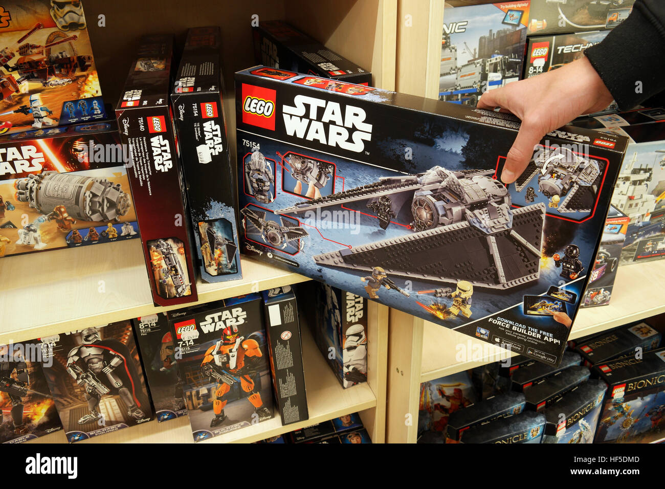 Les boîtes de Lego Star Wars Banque D'Images