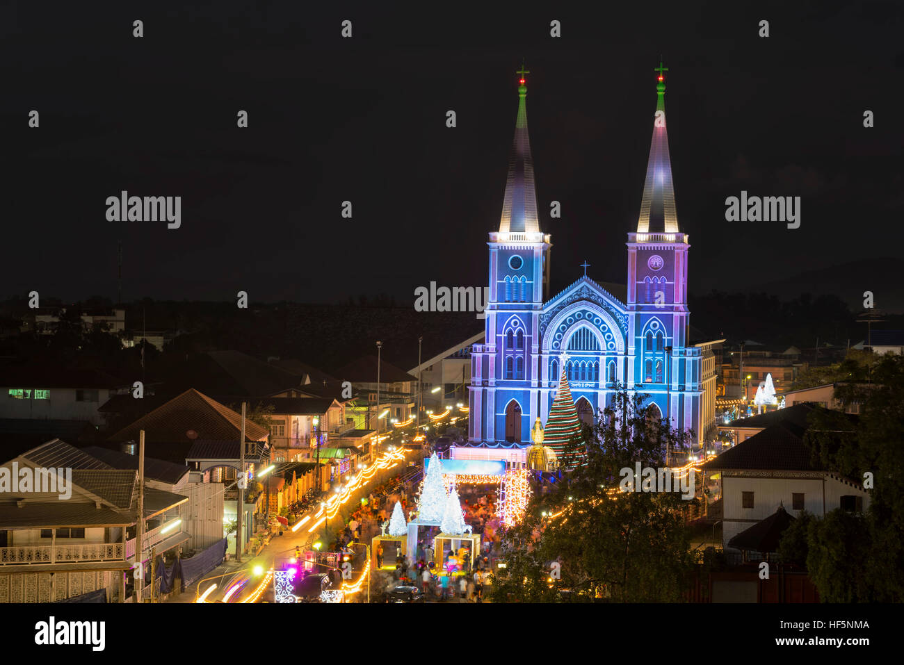 Noël à la Cathédrale,Thaïlande Chanthaburi Banque D'Images