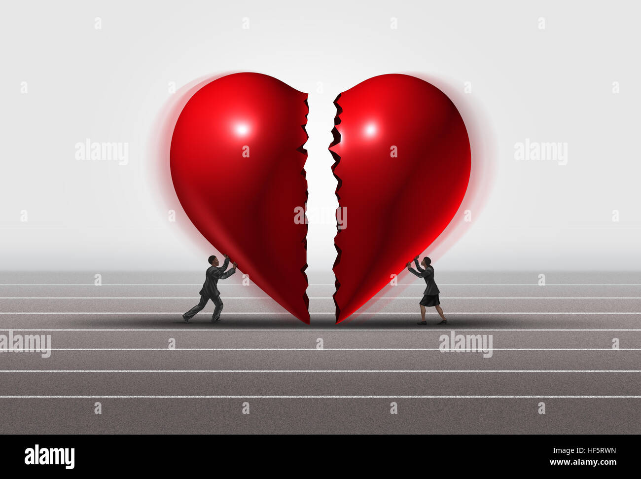 La fixation d'un concept de relation comme un homme et une femme s'appuyant sur un cœur brisé ensemble comme un couple romantique la réparation de leur amour avec 3D illustration elemen Banque D'Images La fixation d'un concept de relation comme un homme et une femme s'appuyant sur un cœur brisé ensemble comme un couple romantique la réparation de leur amour avec 3D illustration elemen Banque D'Images