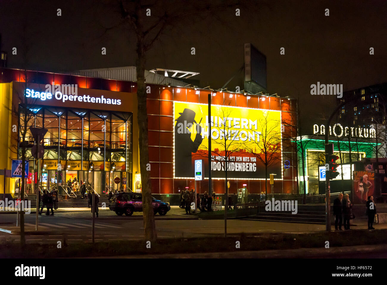 Le Reeperbahn de nuit, le red-light de St Pauli, Hambourg, Allemagne Banque D'Images