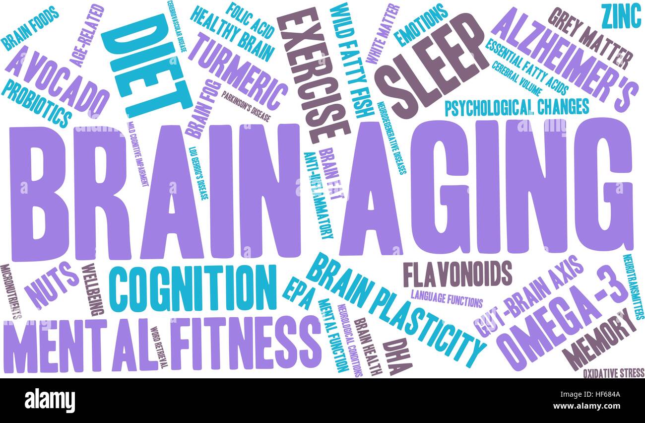 Le vieillissement du cerveau nuage de mots sur un fond blanc Image ...