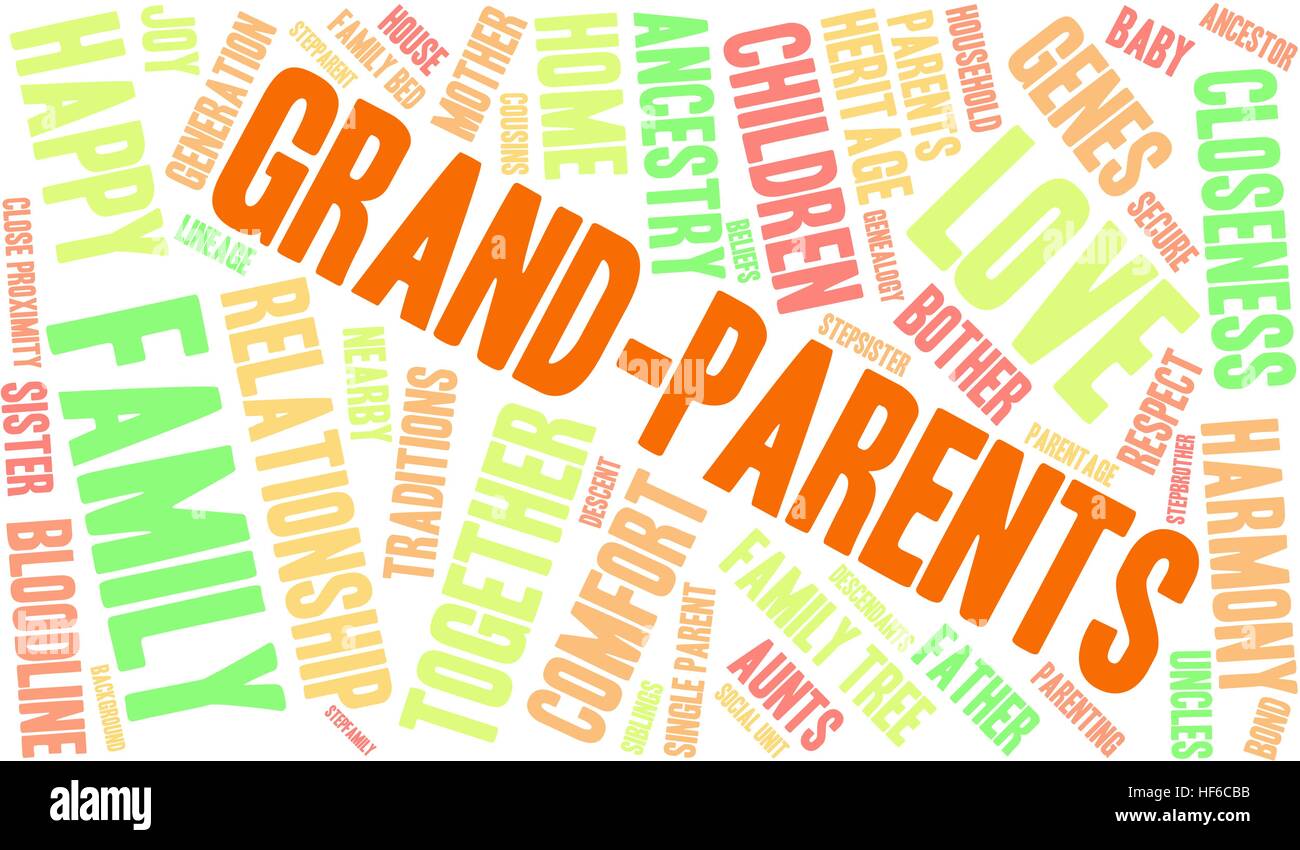 Les parents nuage de mots sur un fond blanc. Illustration de Vecteur