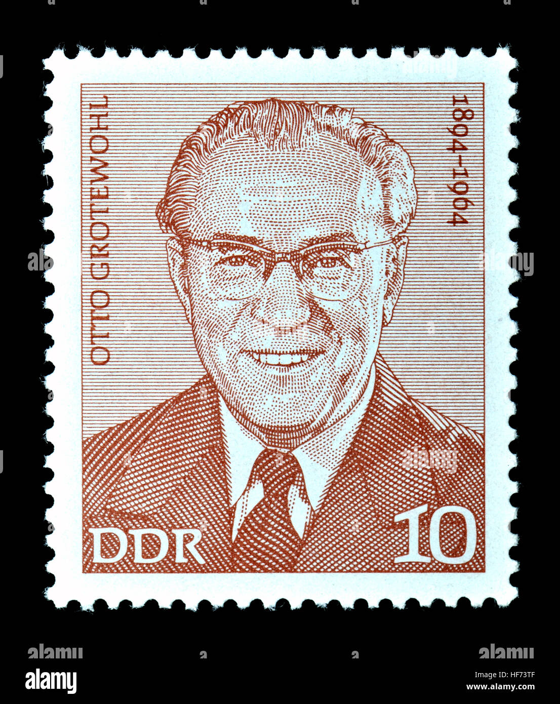 Timbre de l'Allemagne de l'Est (1974) Otto Grotewohl (1894 - 1964) homme politique allemand et premier premier ministre de la République démocratique allemande de 1949 u Banque D'Images