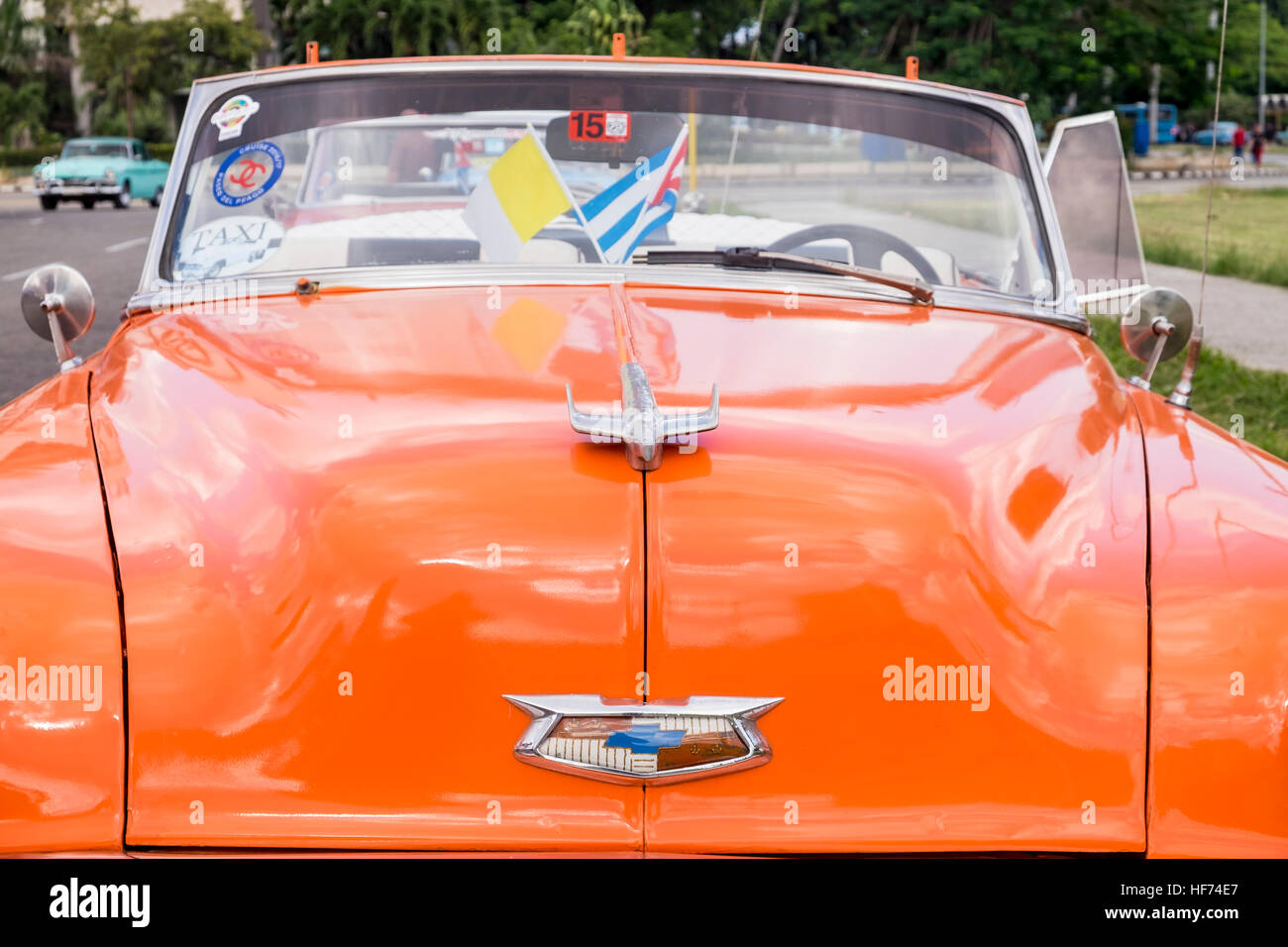 Vieilles voitures américaines Chevrolet des années 1950 à La Havane, Cuba. Banque D'Images