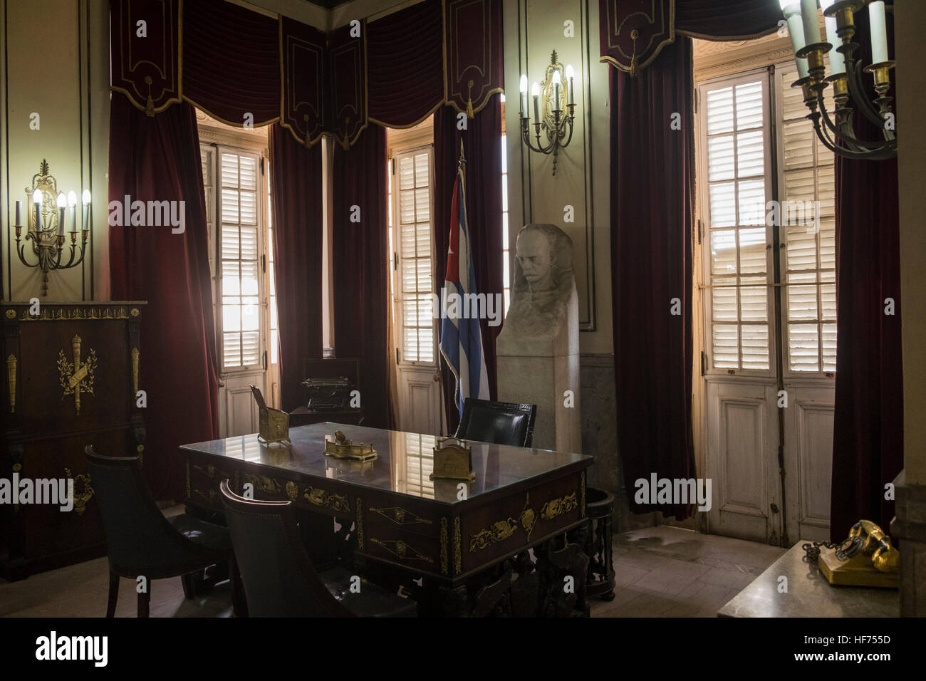Bureau présidentiel dans le Museo de la Revolucion, La Havane, Cuba. Banque D'Images